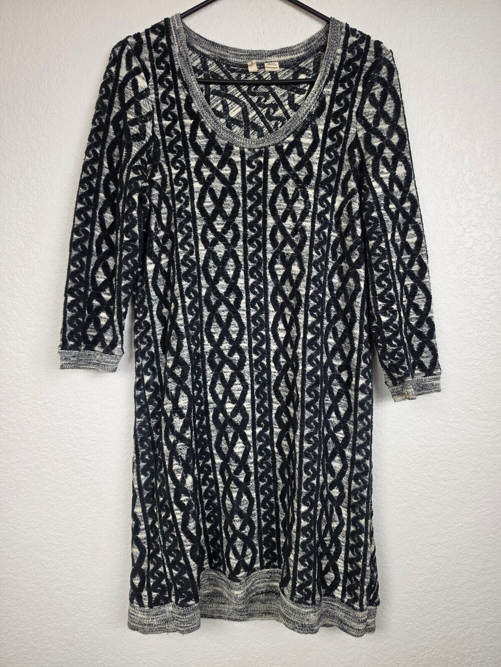 Anthropologie Moth Medium Black and White Knit Dress